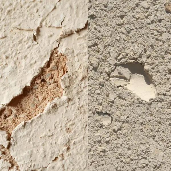 Chips and Dents in Stucco Finish