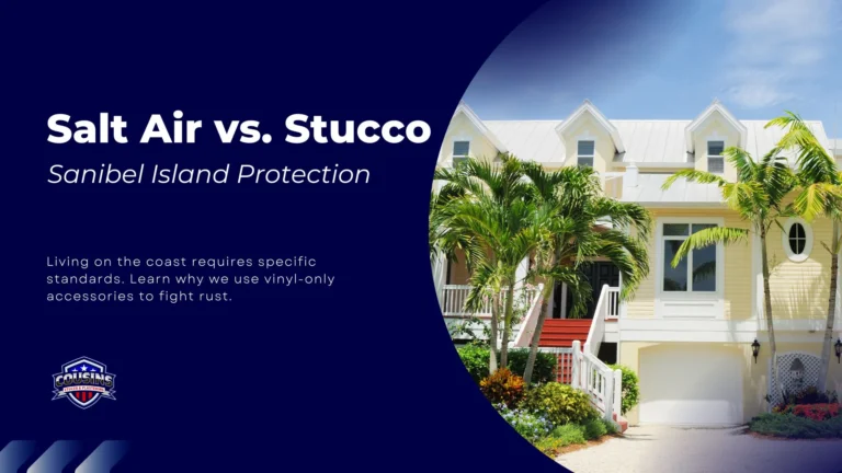 stucco salt damage, coastal stucco maintenance, Sanibel stucco repair.